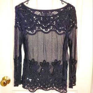 EXPRESS Black Lace Blouse